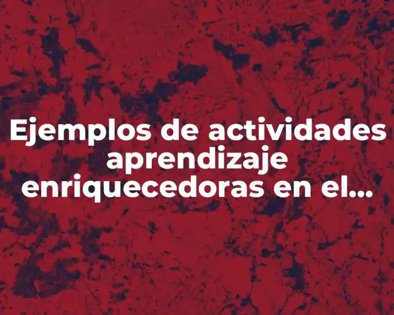 Ejemplos de actividades aprendizaje enriquecedoras en el aula