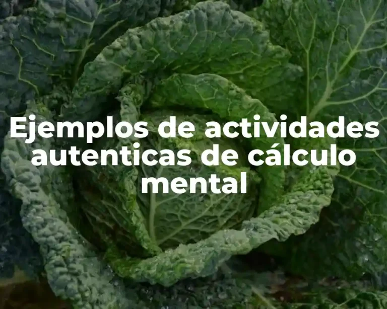 Ejemplos de actividades autenticas de cálculo mental