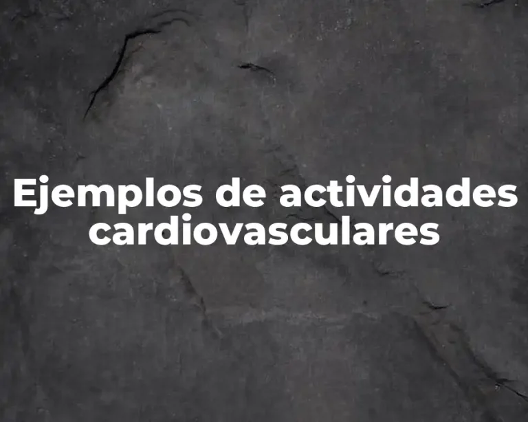 Ejemplos de actividades cardiovasculares