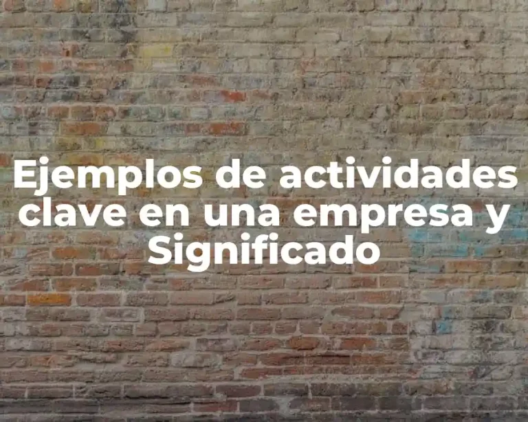 Ejemplos de actividades clave en una empresa y Significado