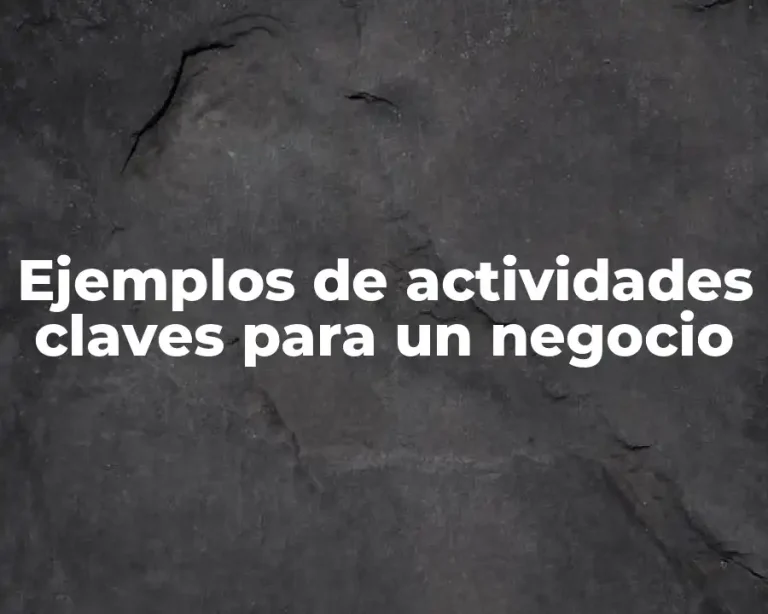 Ejemplos de actividades claves para un negocio