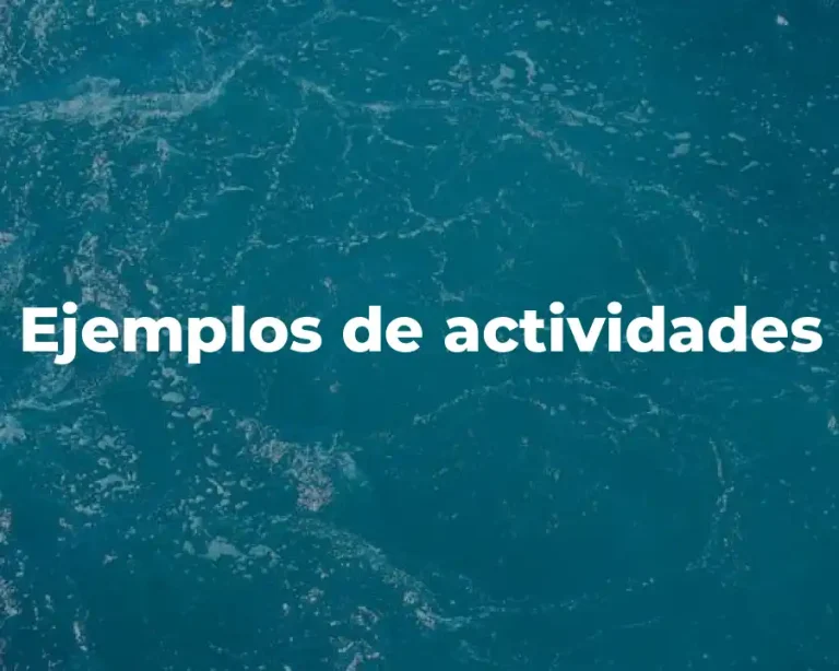 Ejemplos de actividades