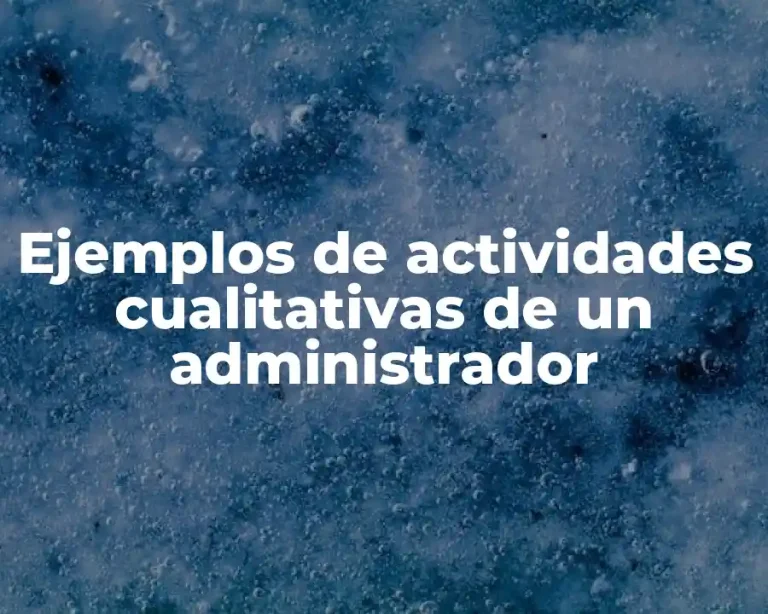 Ejemplos de actividades cualitativas de un administrador