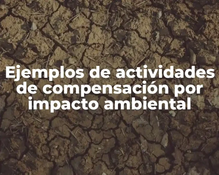 Ejemplos de actividades de compensación por impacto ambiental