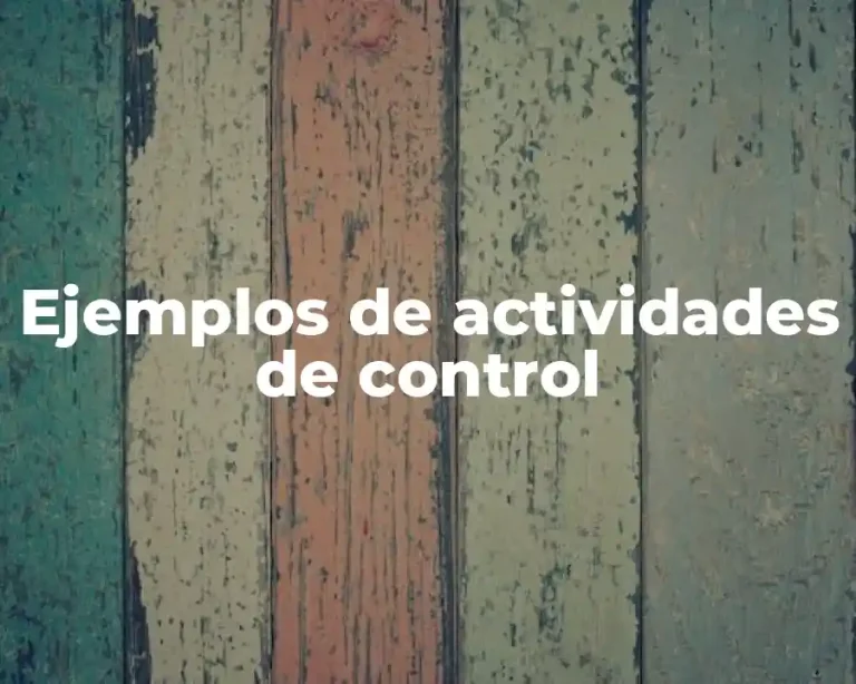 Ejemplos de actividades de control