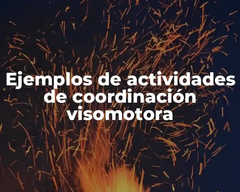 Ejemplos de actividades de coordinación visomotora