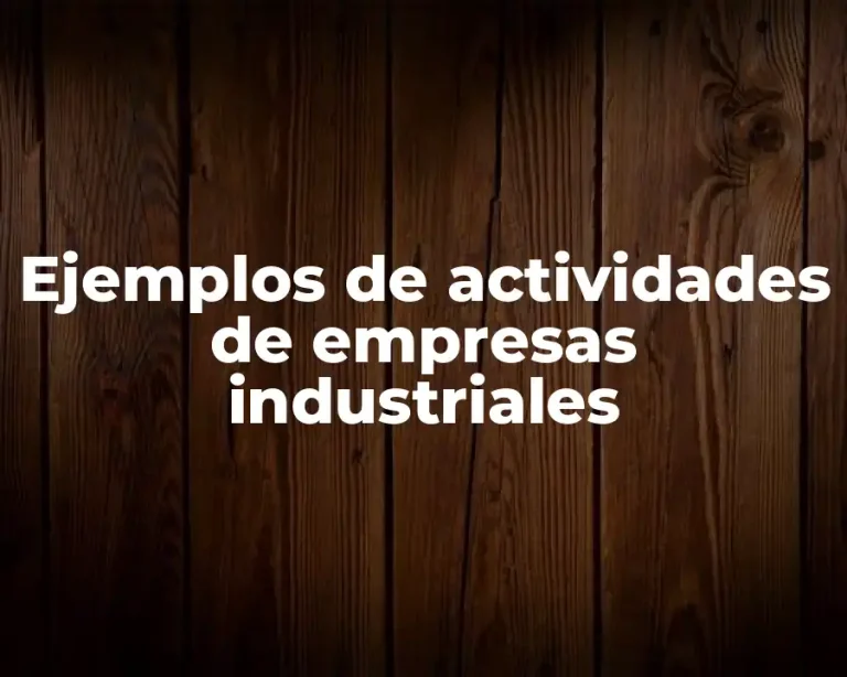 Ejemplos de actividades de empresas industriales