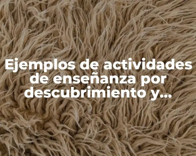 Ejemplos de actividades de enseñanza por descubrimiento y Significado