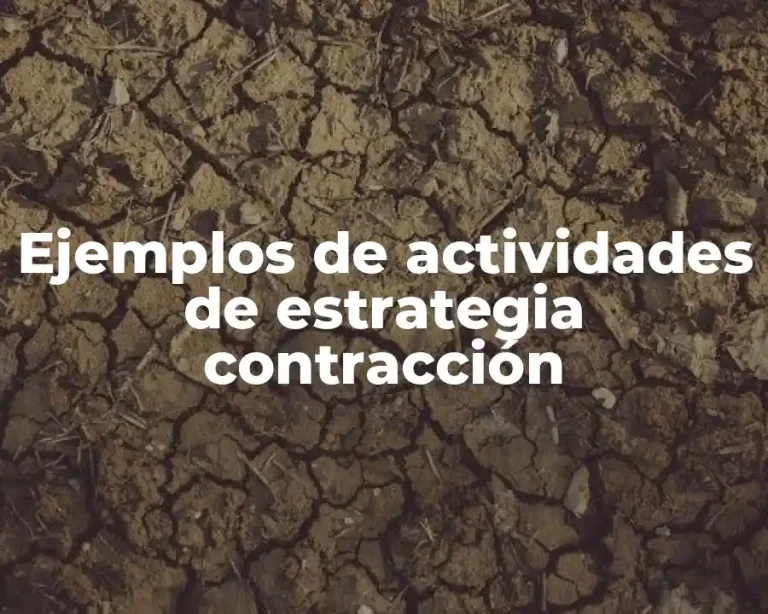 Ejemplos de actividades de estrategia contracción