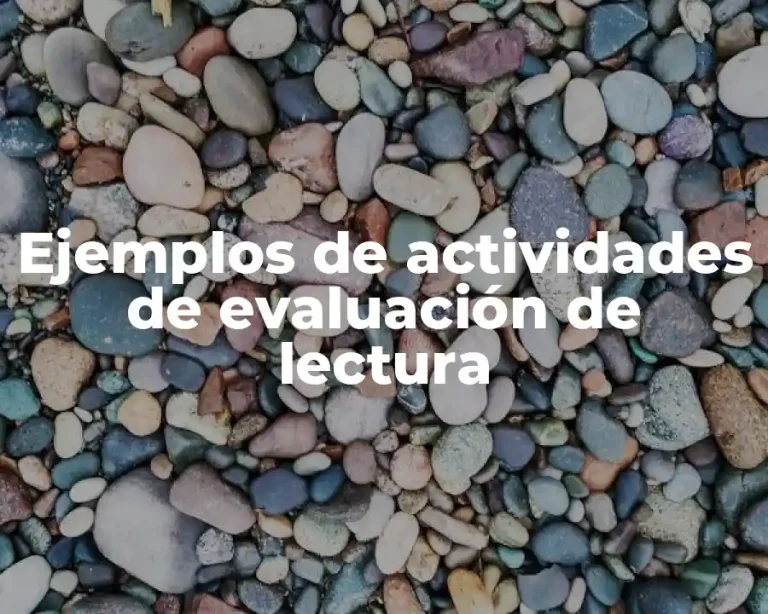 Ejemplos de actividades de evaluación de lectura