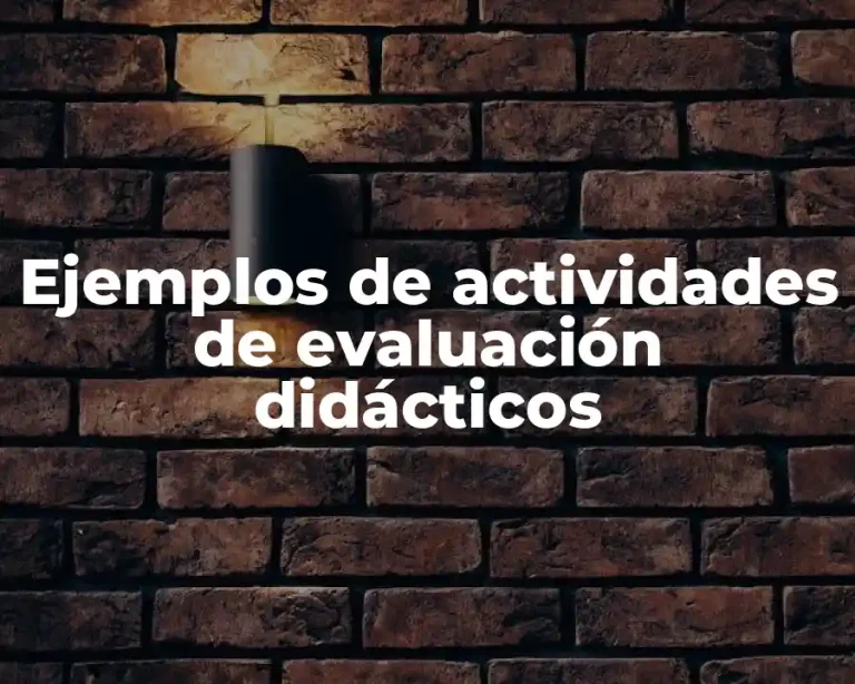 Ejemplos de actividades de evaluación didácticos