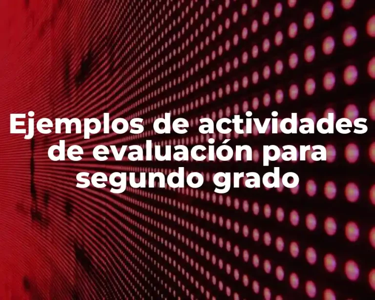 Ejemplos de actividades de evaluación para segundo grado