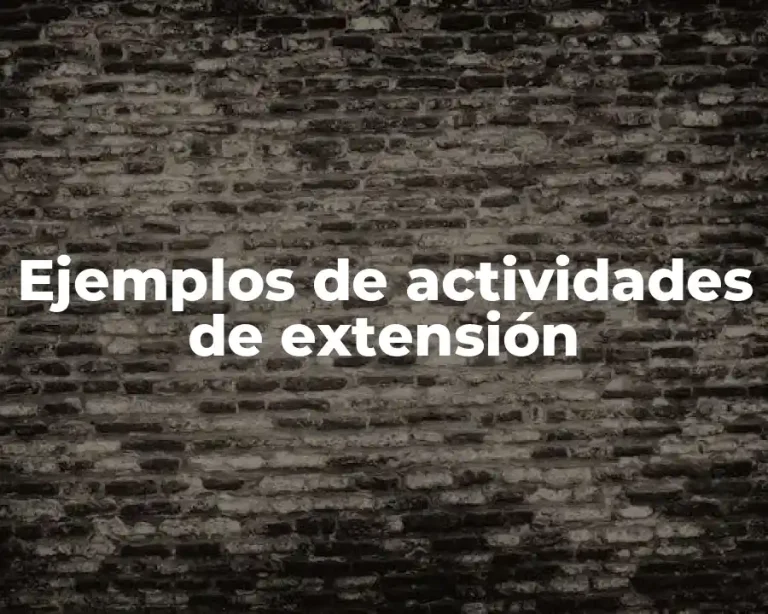 Ejemplos de actividades de extensión