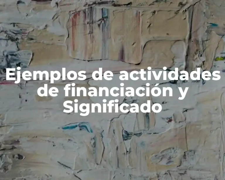 Ejemplos de actividades de financiación y Significado
