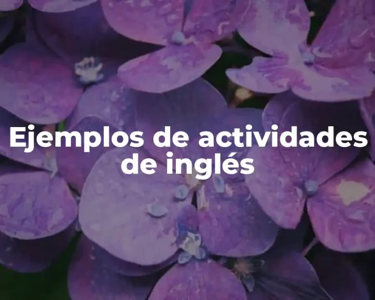 Ejemplos de actividades de inglés