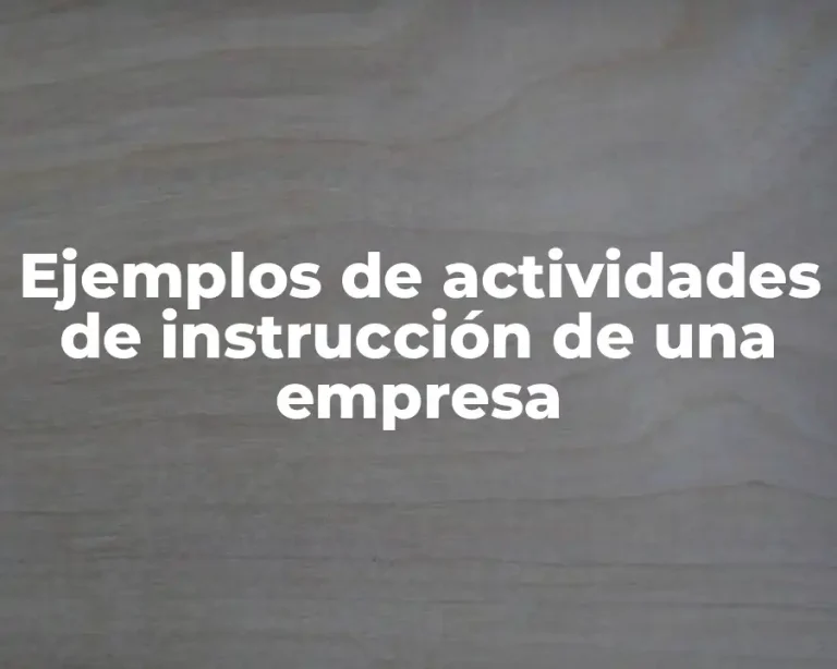 Ejemplos de actividades de instrucción de una empresa