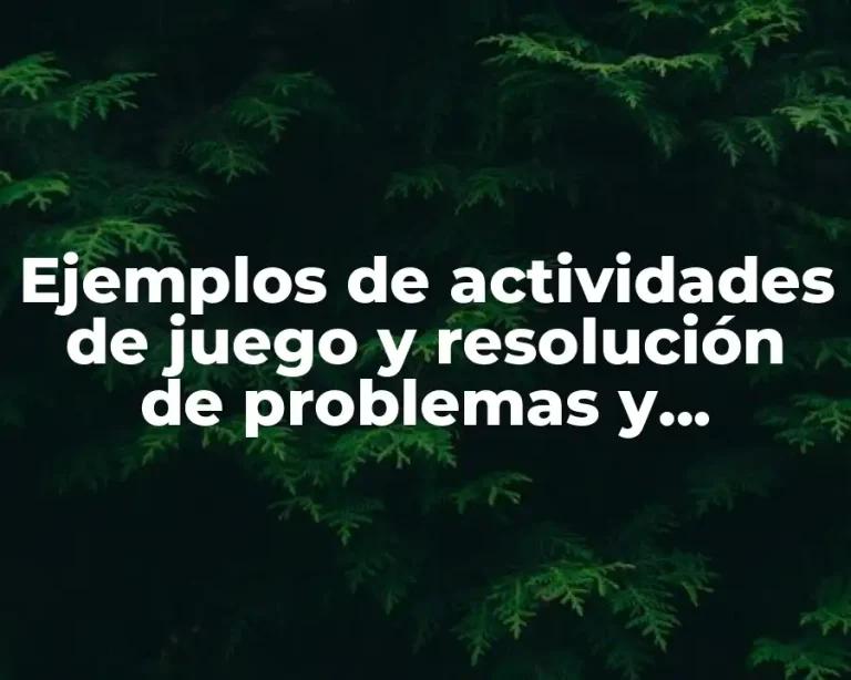 Ejemplos de actividades de juego y resolución de problemas y Significado