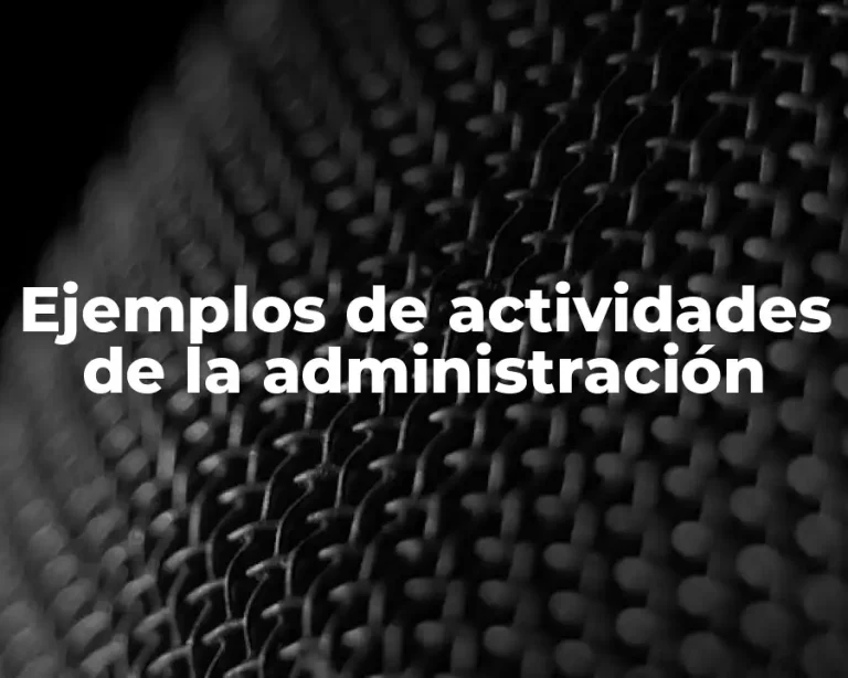 Ejemplos de actividades de la administración
