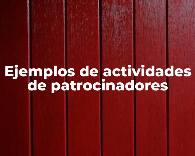 Ejemplos de actividades de patrocinadores