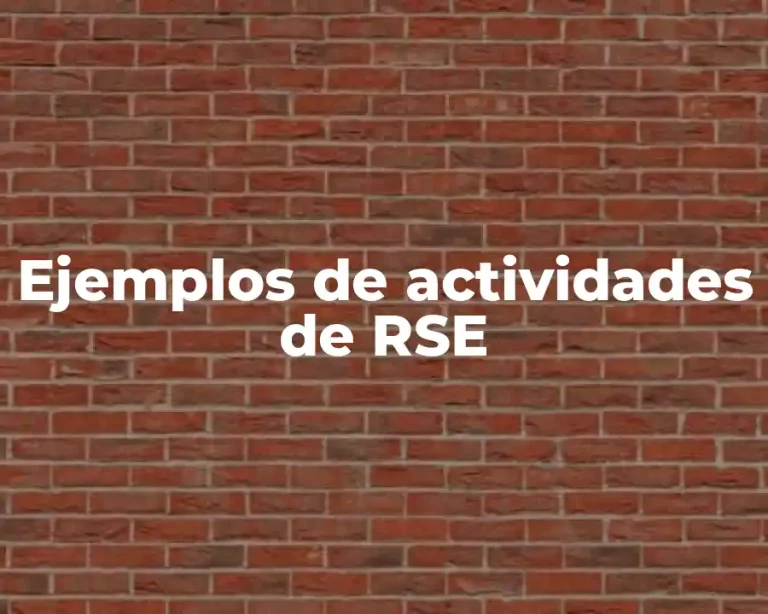 Ejemplos de actividades de RSE
