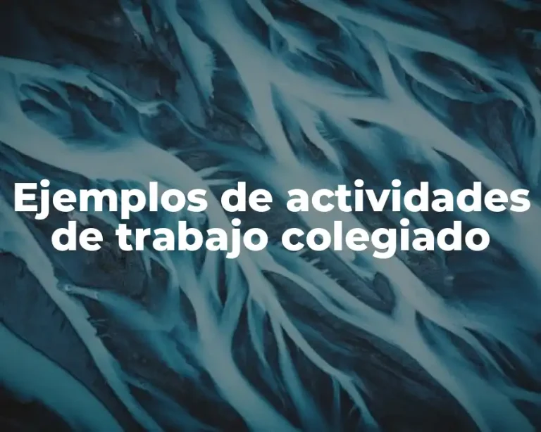 Ejemplos de actividades de trabajo colegiado