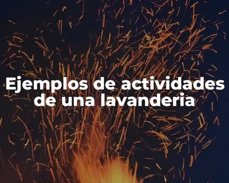 Ejemplos de actividades de una lavanderia