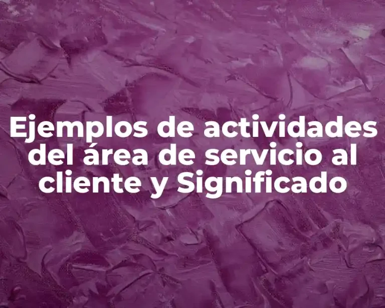 Ejemplos de actividades del área de servicio al cliente y Significado