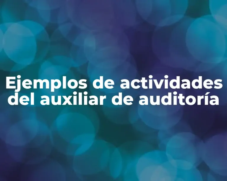 Ejemplos de actividades del auxiliar de auditoría