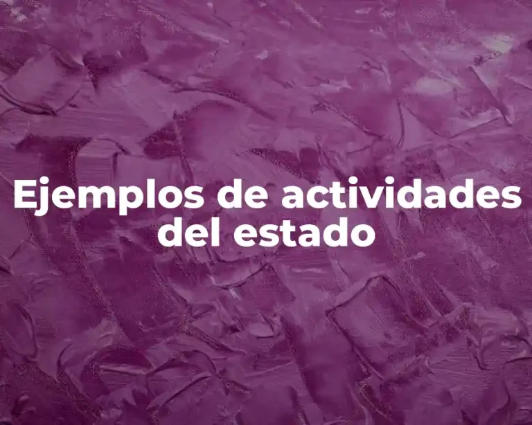 Ejemplos de actividades del estado