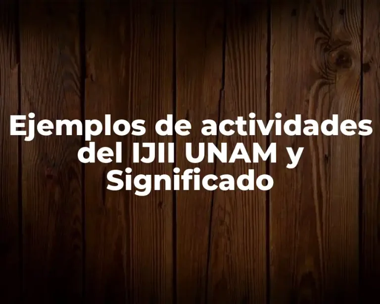Ejemplos de actividades del IJII UNAM y Significado