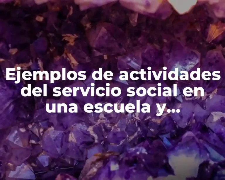 Ejemplos de actividades del servicio social en una escuela y Significado