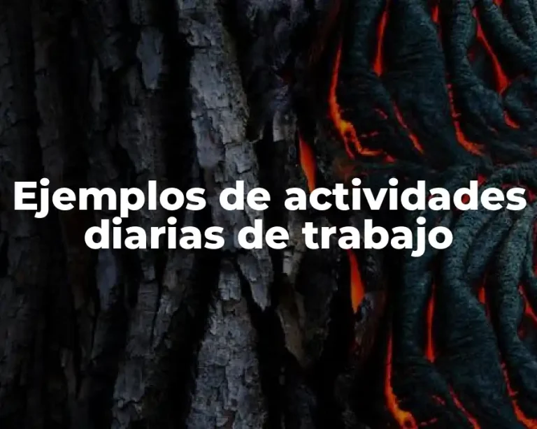 Ejemplos de actividades diarias de trabajo