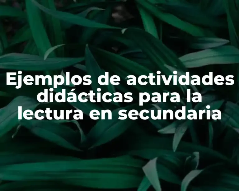 Ejemplos de actividades didácticas para la lectura en secundaria