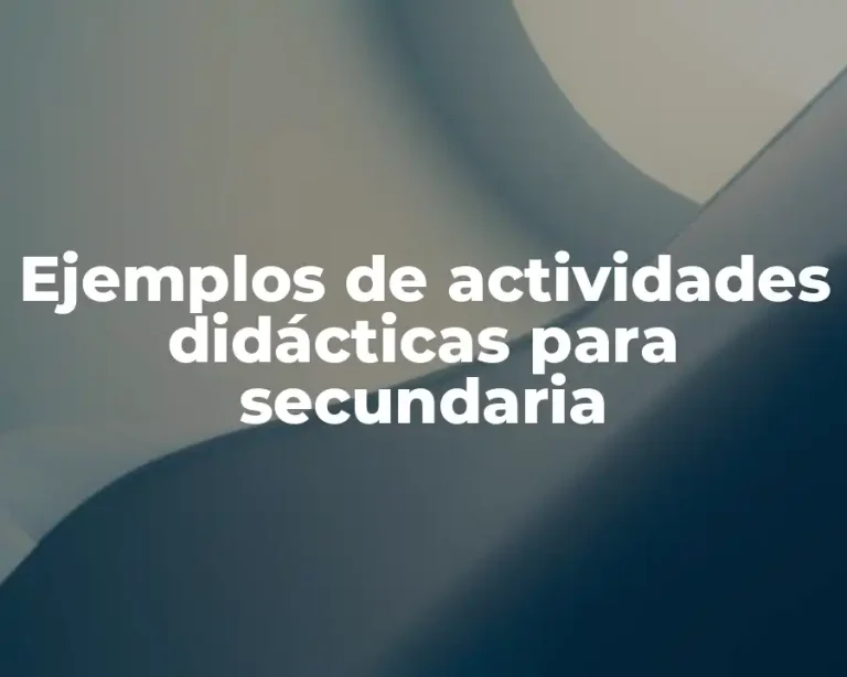 Ejemplos de actividades didácticas para secundaria