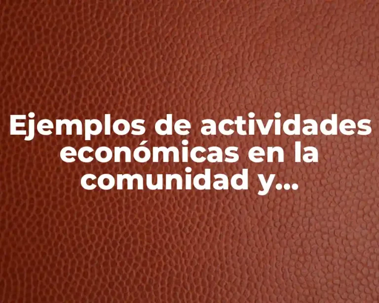 Ejemplos de actividades económicas en la comunidad y Significado