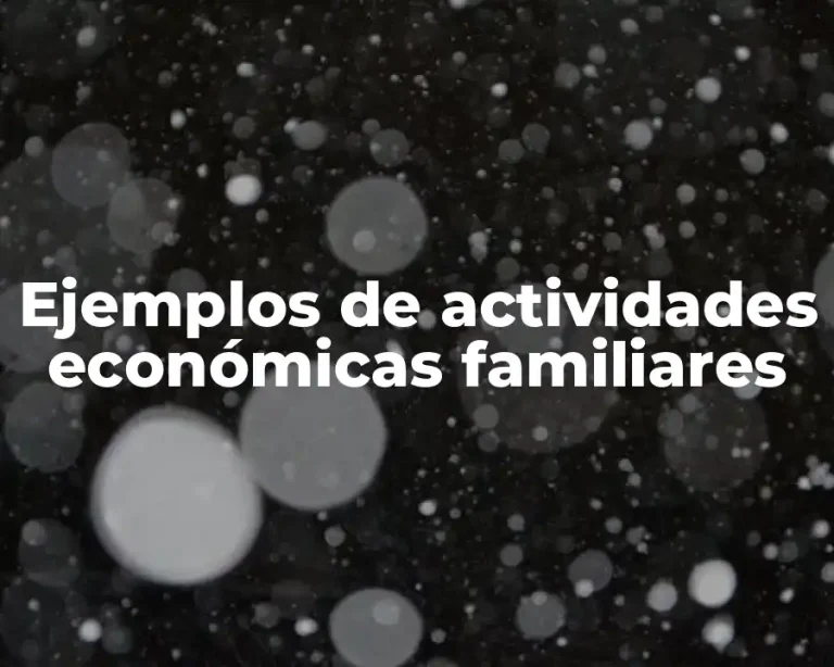 Ejemplos de actividades económicas familiares