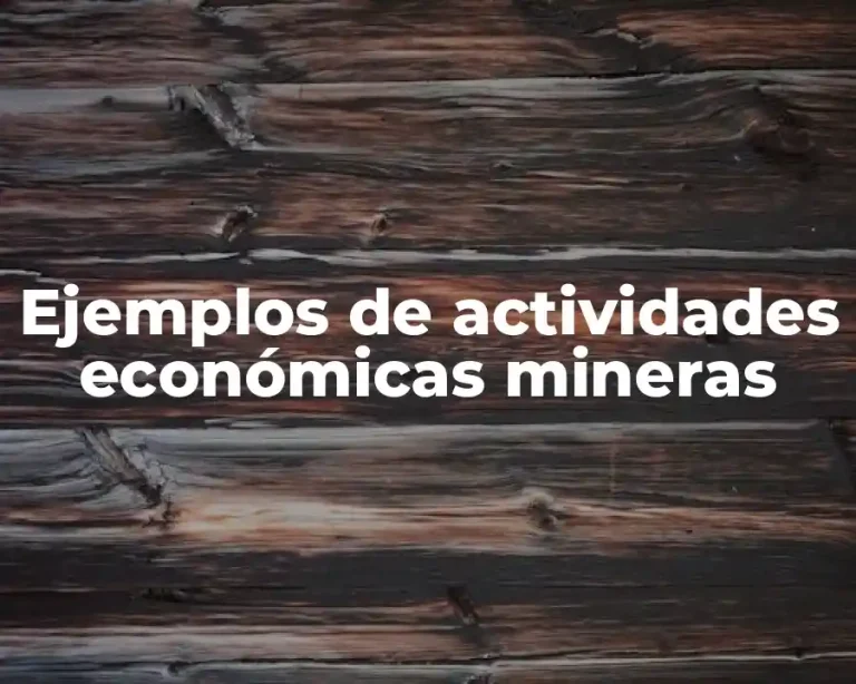 Ejemplos de actividades económicas mineras