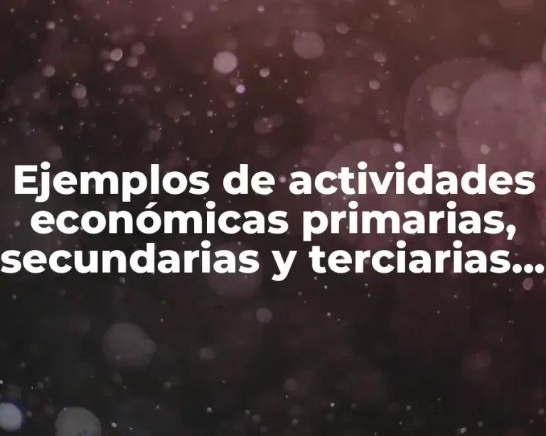 Ejemplos de actividades económicas primarias, secundarias y terciarias en