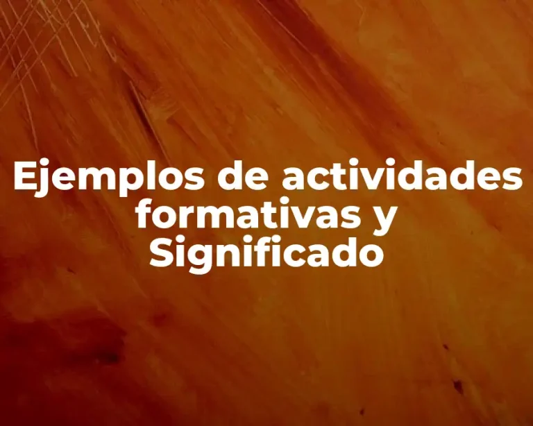 Ejemplos de actividades formativas y Significado