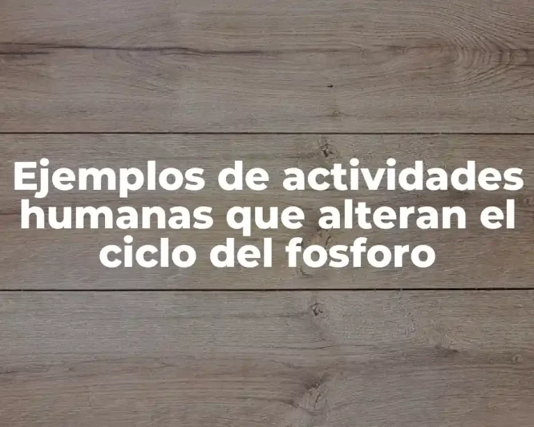 Ejemplos de actividades humanas que alteran el ciclo del fosforo