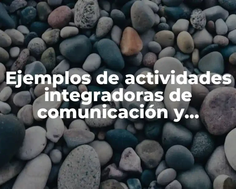 Ejemplos de actividades integradoras de comunicación y planificación