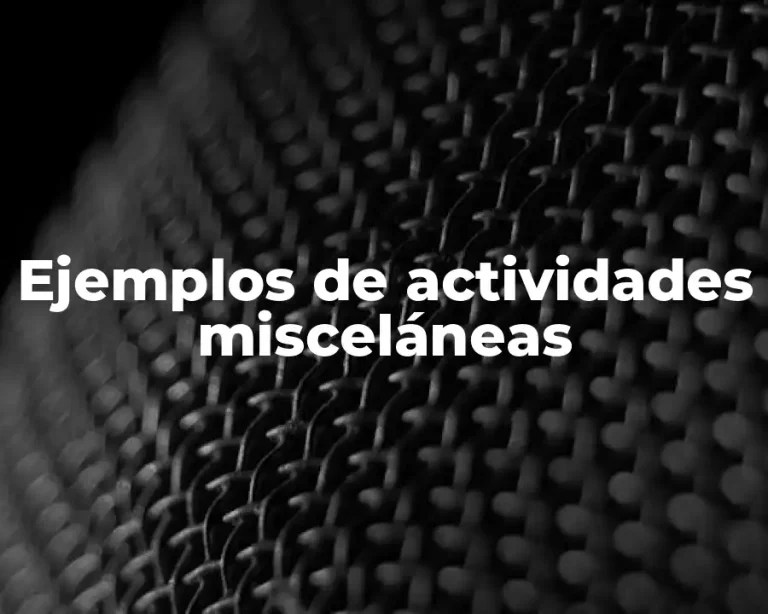 Ejemplos de actividades misceláneas