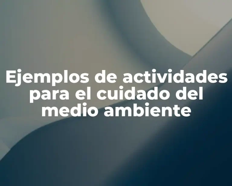 Ejemplos de actividades para el cuidado del medio ambiente