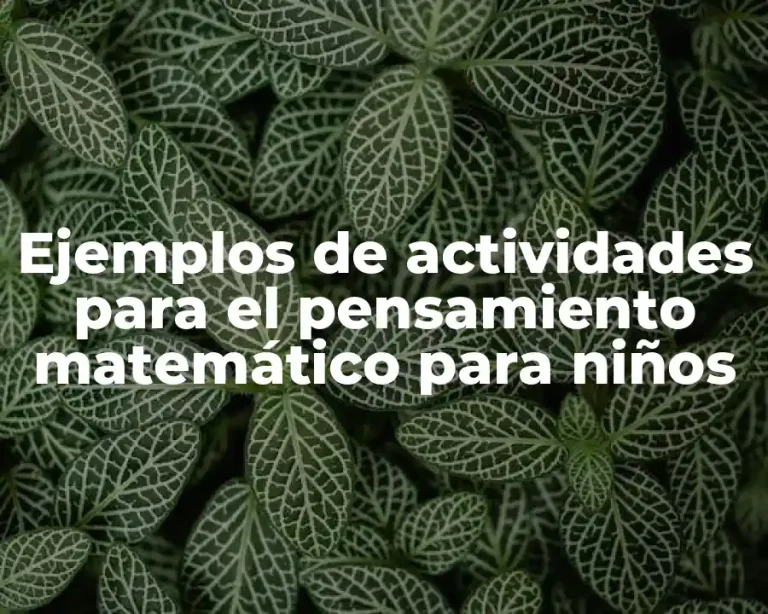 Ejemplos de actividades para el pensamiento matemático para niños