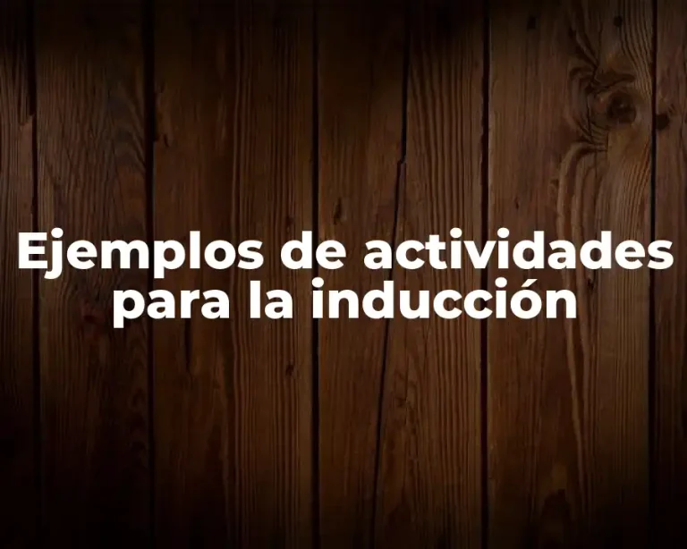 Ejemplos de actividades para la inducción
