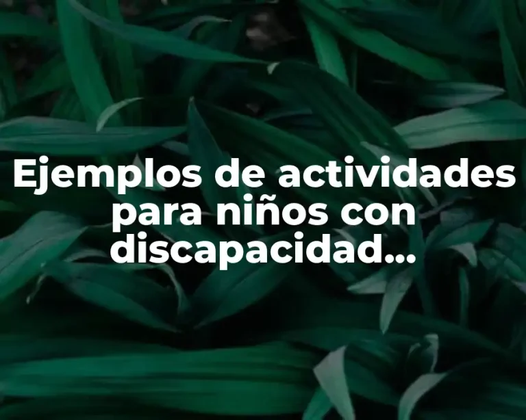 Ejemplos de actividades para niños con discapacidad intelectual