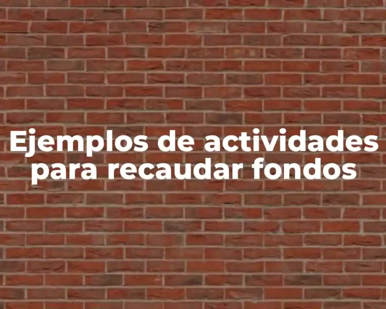 Ejemplos de actividades para recaudar fondos