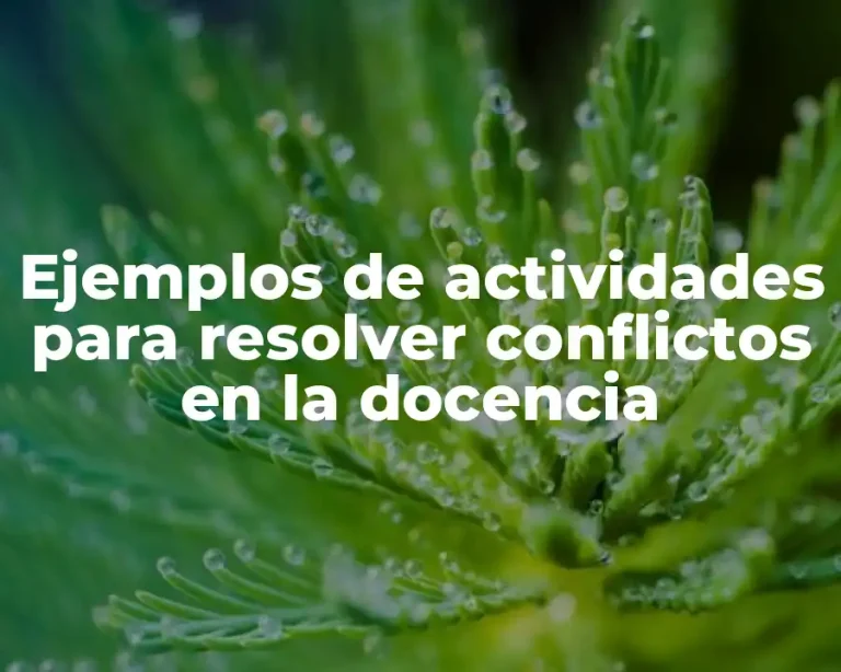 Ejemplos de actividades para resolver conflictos en la docencia