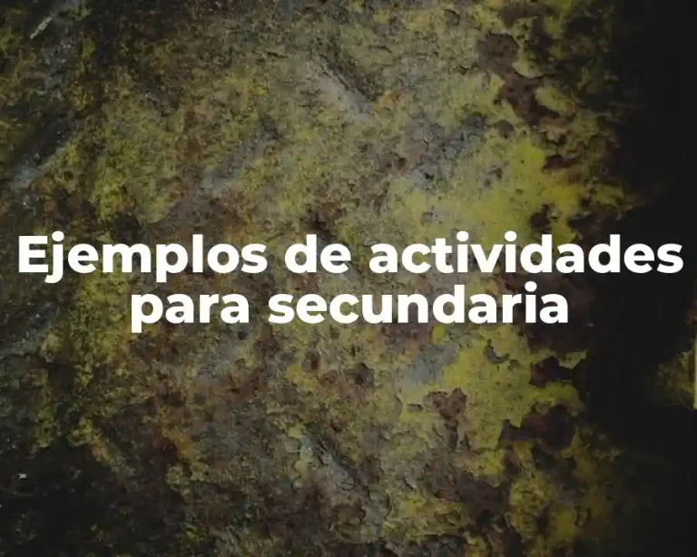 Ejemplos de actividades para secundaria