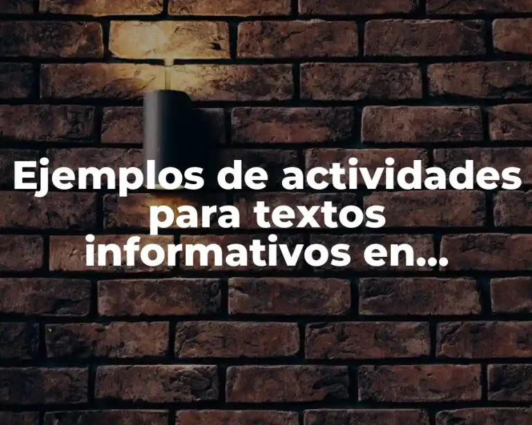 Ejemplos de actividades para textos informativos en preescolar